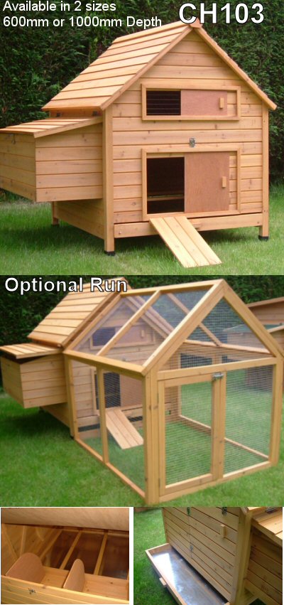 ch103 chicken coop comes with an optional chicken run